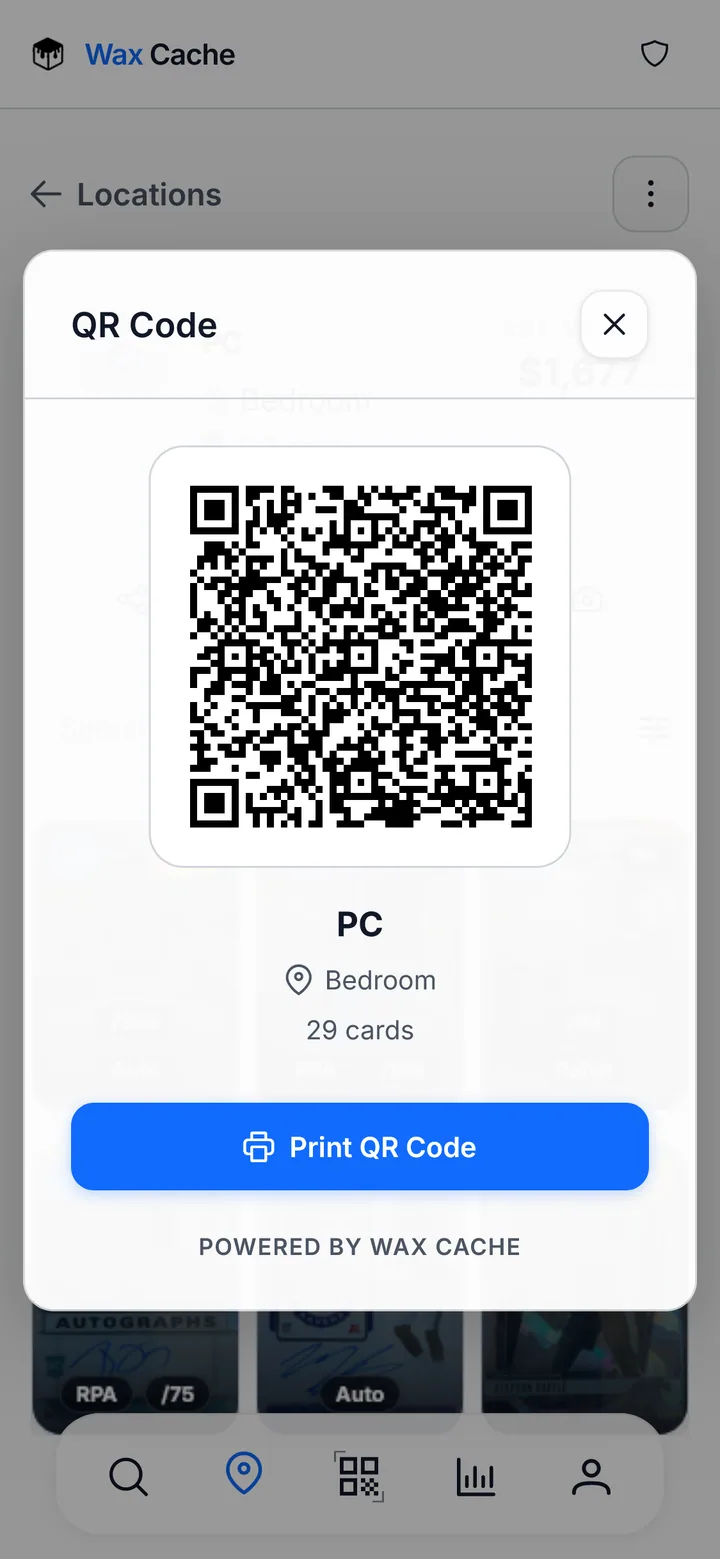 Print QR codes interface